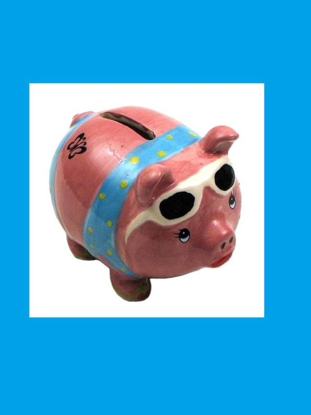 Ceramic Glammie Hammie Ceramic Pig Piggy Coin Bank 3 1/4" tall by 4" wide 18467